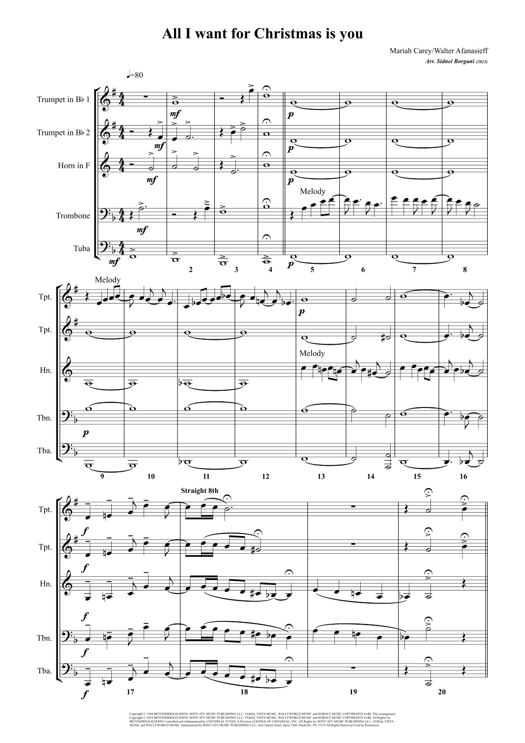 All I Want For Christmas Is You (arr. Sidnei Borgani)