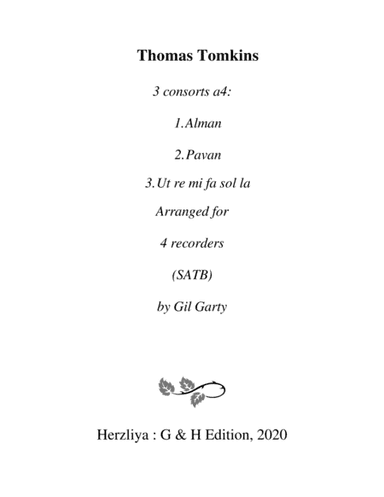 3 consorts a4 (arrangements for 4 recorders) (arr. Gil Garty)