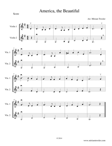 Six Patriotic Violin Duets (arr. Miriam Troxler)