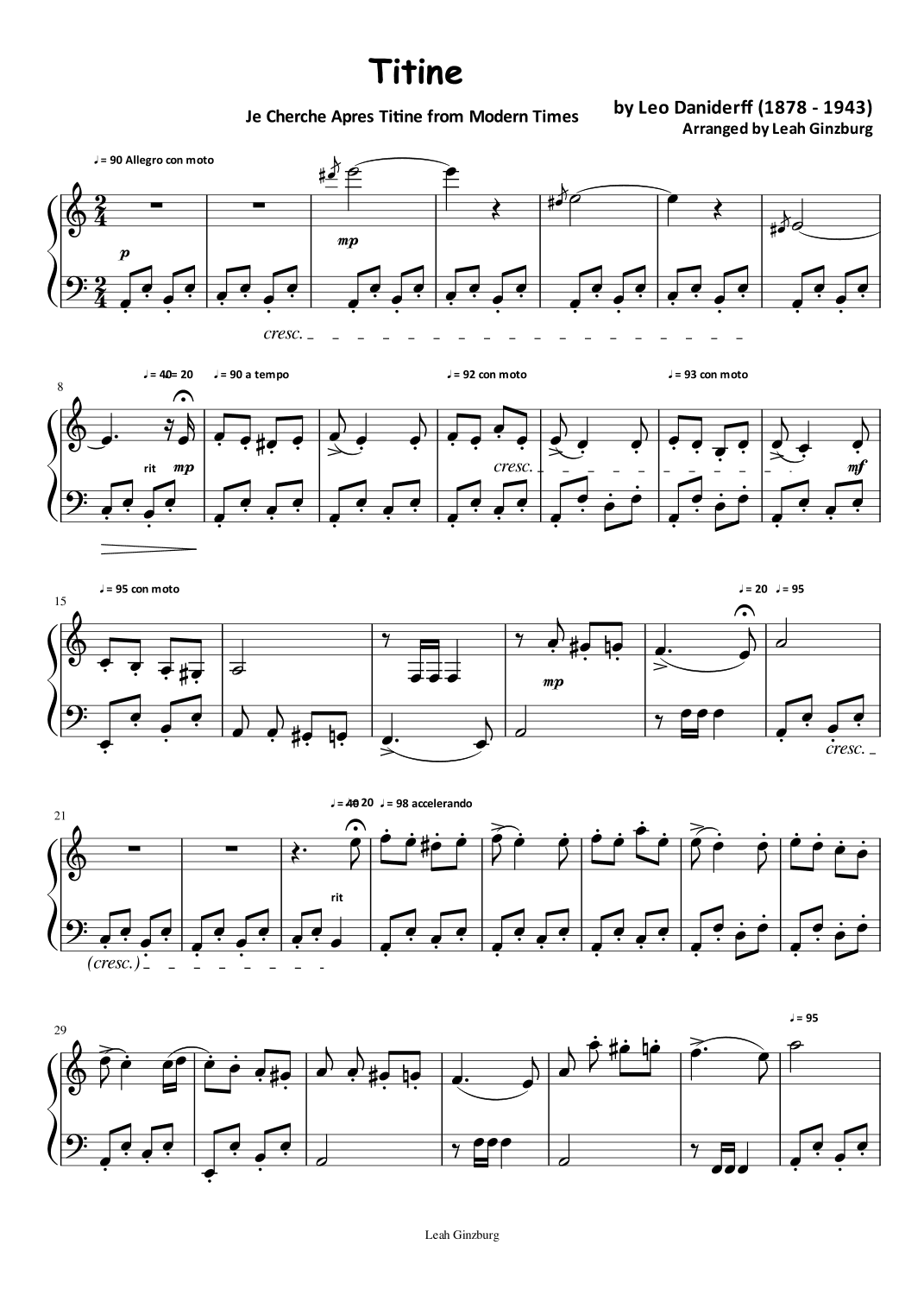 Titine (arr. Leah Ginzburg)