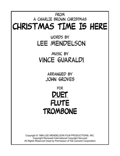 Christmas Time Is Here (arr. John Groves)