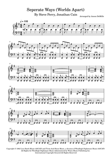 Separate Ways (worlds Apart) (arr. Anson DeMille)
