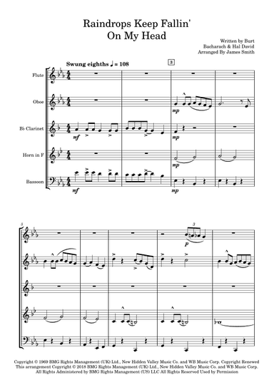 Raindrops Keep Fallin' On My Head (arr. James Smith)