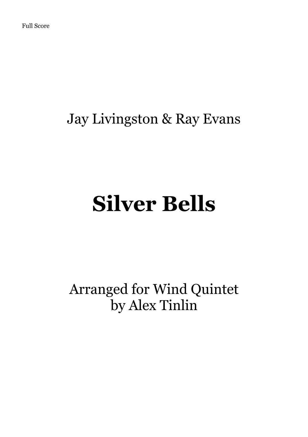 Silver Bells (arr. Alex Tinlin)