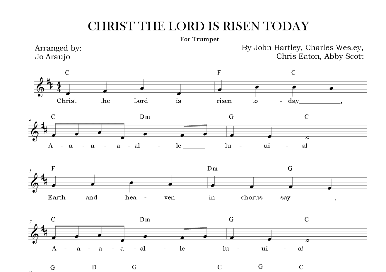 CHRIST THE LORD IS RISEN TODAY (arr. Jo Araujo)