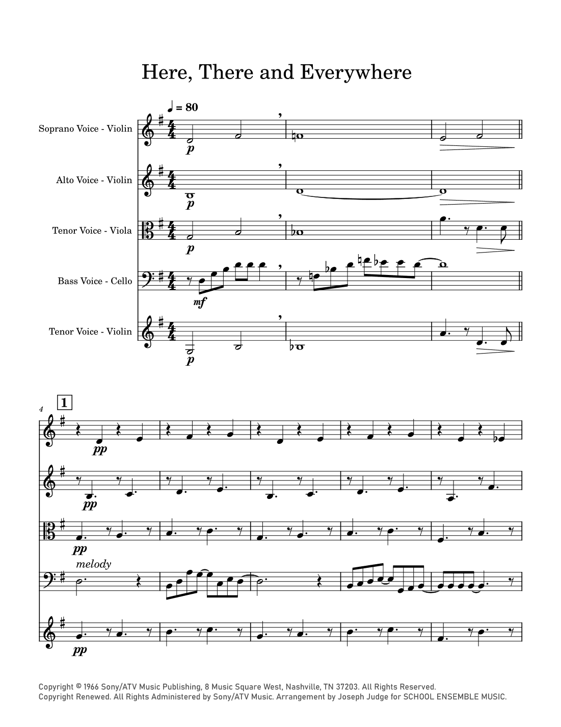 Here, There And Everywhere (arr. Joseph Judge)