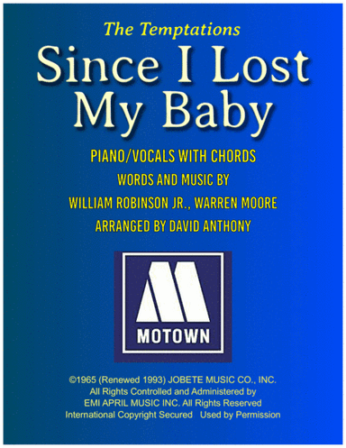 Since I Lost My Baby (arr. David Anthony)