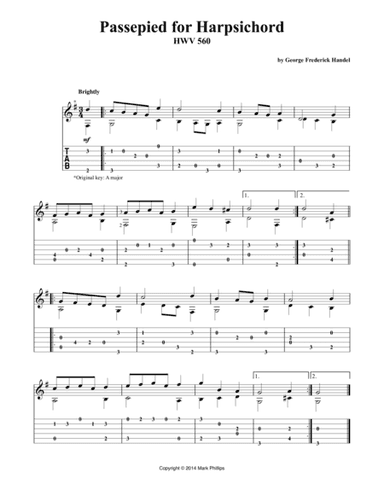 Passepied for Harpsichord (arr. Mark Phillips)