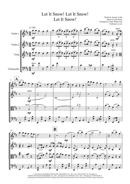 Let It Snow! Let It Snow! Let It Snow! (arr. Susie Winkworth winkmusic.co.uk)