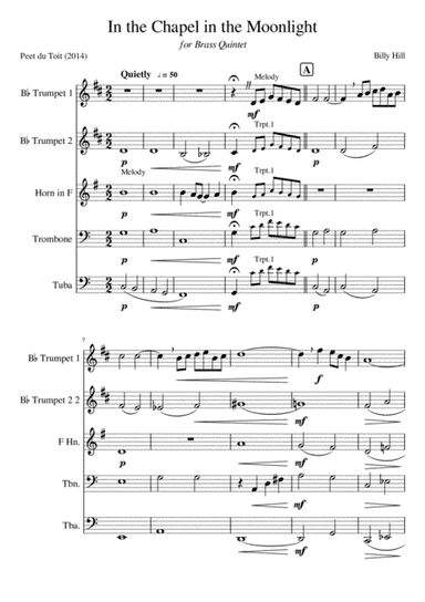 In The Chapel In The Moonlight (arr. Peet du Toit)