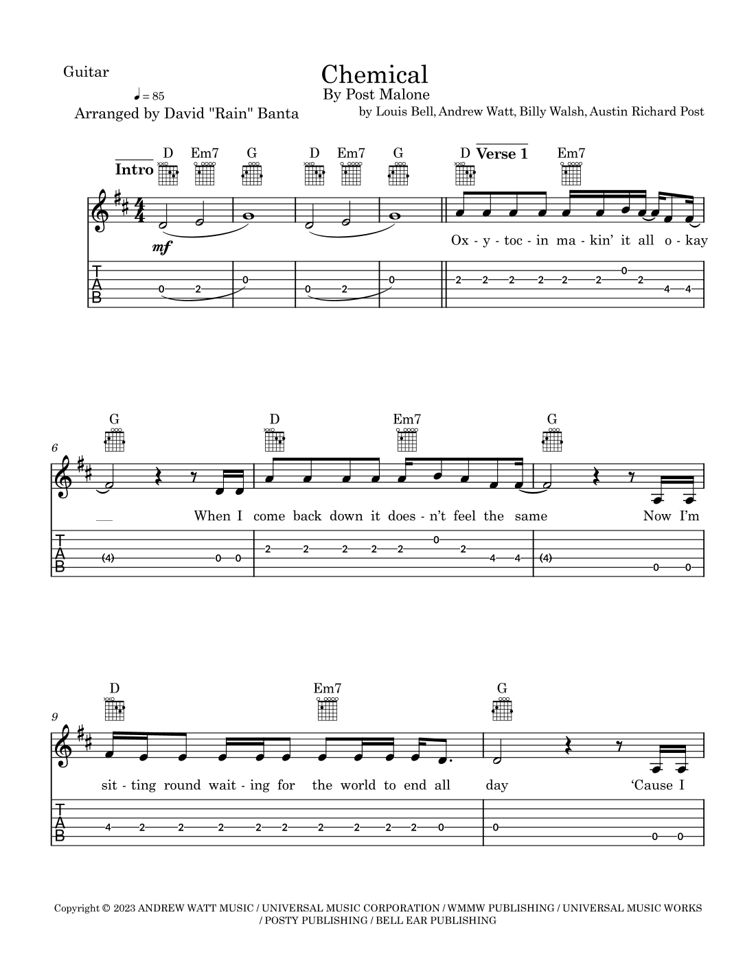Chemical (arr. David "Rain" Banta)