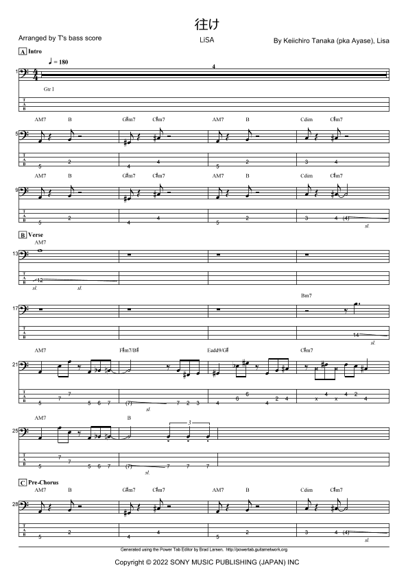 Yuke (arr. T's bass score)