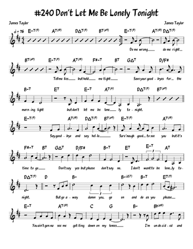 Don't Let Me Be Lonely Tonight (arr. John Fries)