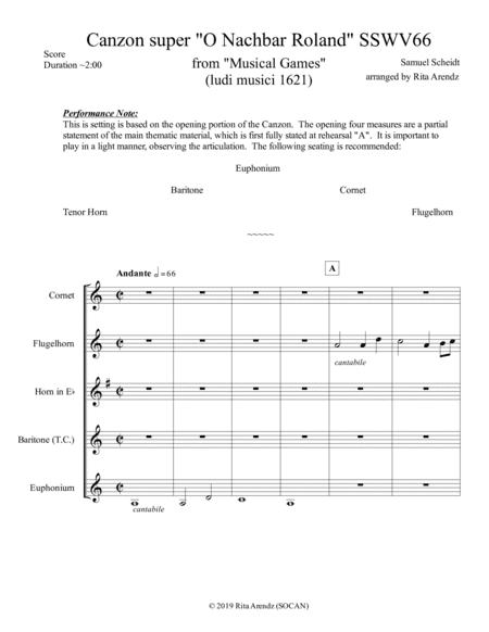 O Nachbar Roland (Canzon Super) SSWV66 (arr. Rita Arendz)