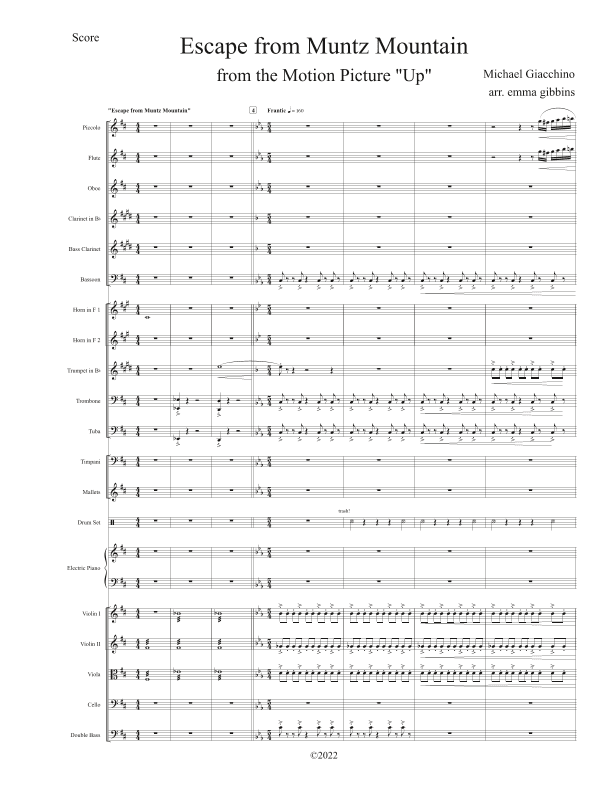 Escape From Muntz Mountain (arr. emma gibbins)