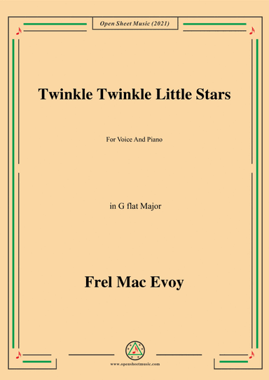 Frel Mac Evoy-Twinkle Twinkle Little Star,in G flat Major (arr. Open Cloud)