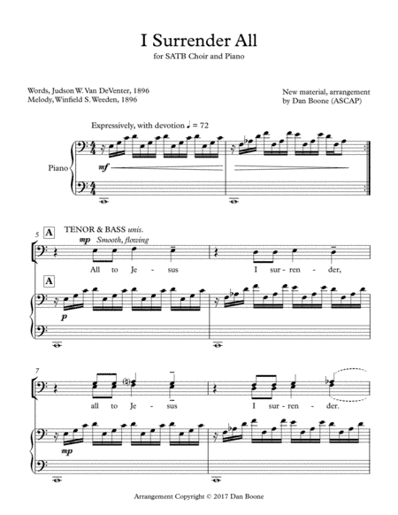 I Surrender All (arr. Dan Boone (ASCAP))