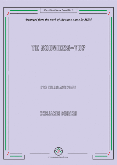 Godard-Te souviens-tu,for Cello and Piano (arr. MSM)