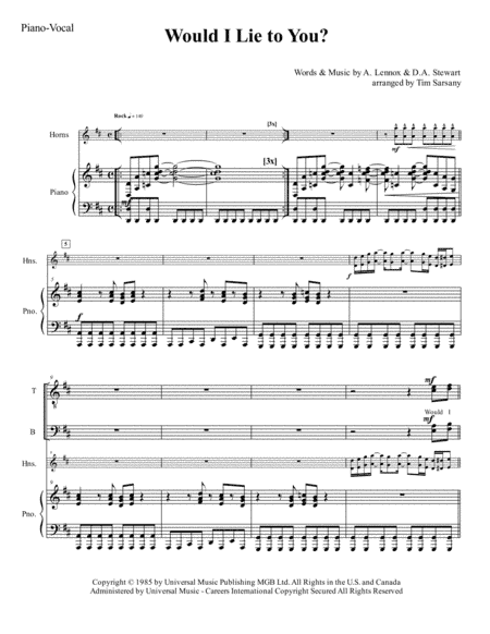 Would I Lie To You? (arr. Tim Sarsany)