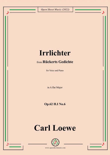 Loewe-Irrlichter,in A flat Major,Op.62 H.I No.6 (arr. OSM Press)