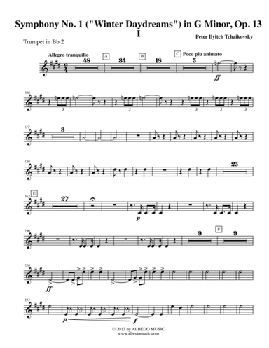 Tchaikovsky Symphony No. 1, Movement I - Trumpet in Bb 2 (Transposed Part), Op. 13 (arr. Doug Clyde)