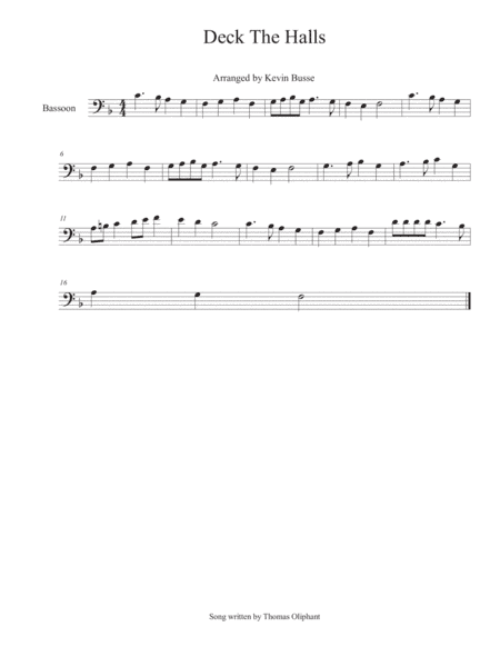 Deck The Halls - Bassoon (arr. Kevin Busse)