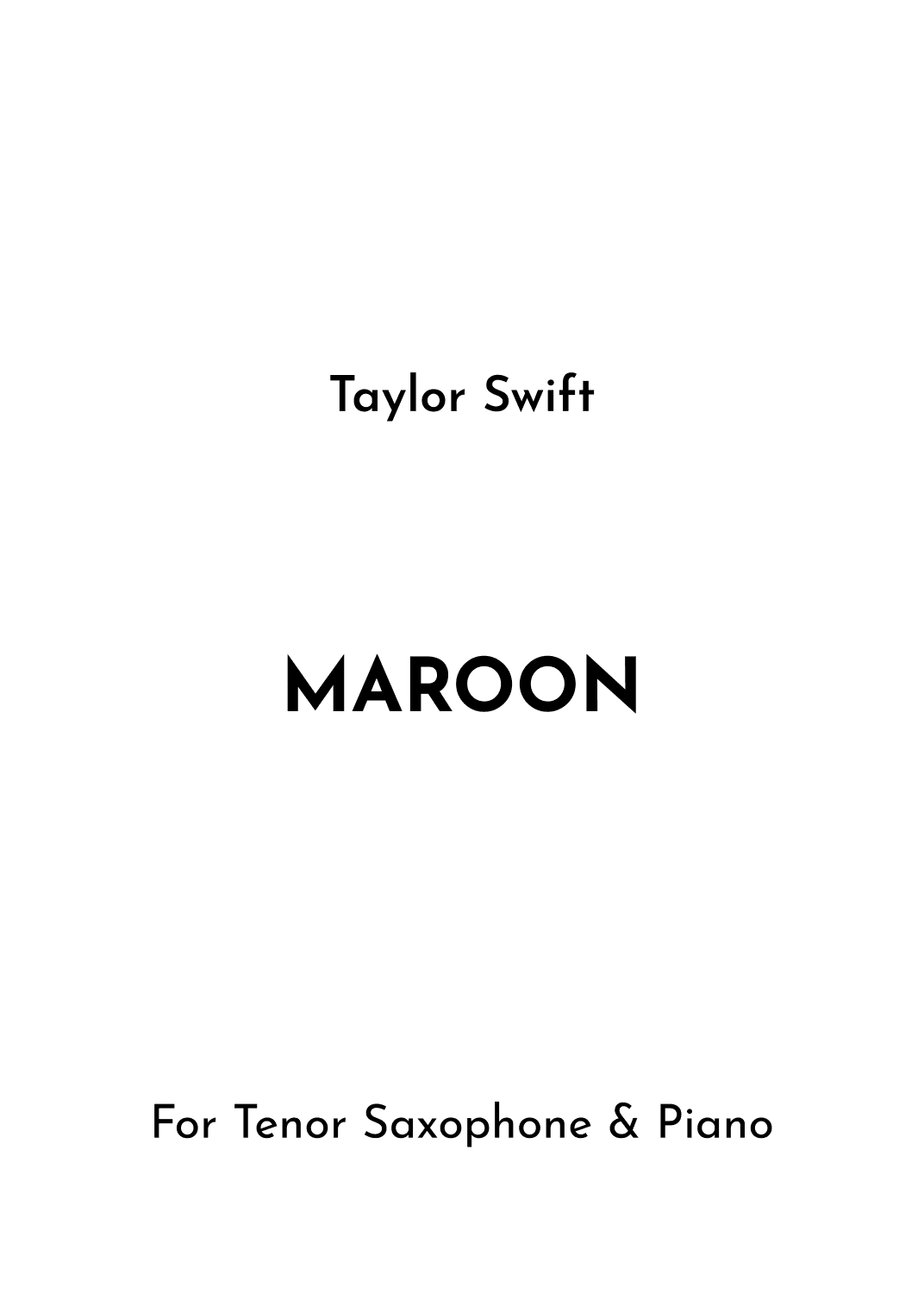 Maroon (arr. Jireh J.)