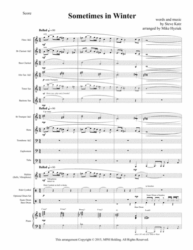 Sometimes In Winter (arr. Mike Hyziak)