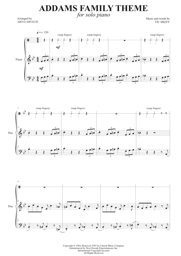 Addams Family Theme (arr. Art.o Artaud)