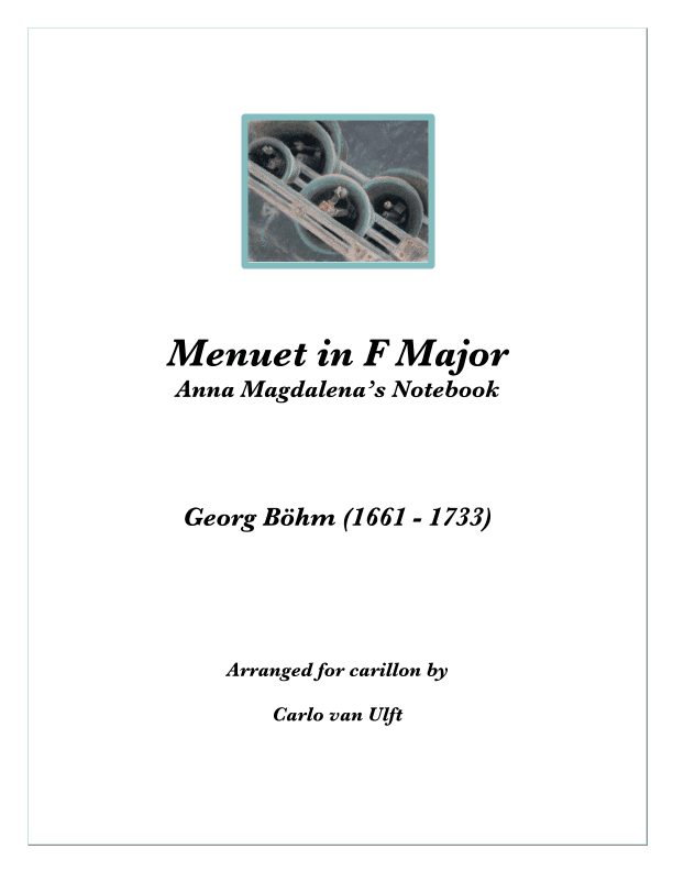 Menuet in F Major (Anna Magdalena Bach's Notebook) (arr. Carlo van Ulft)