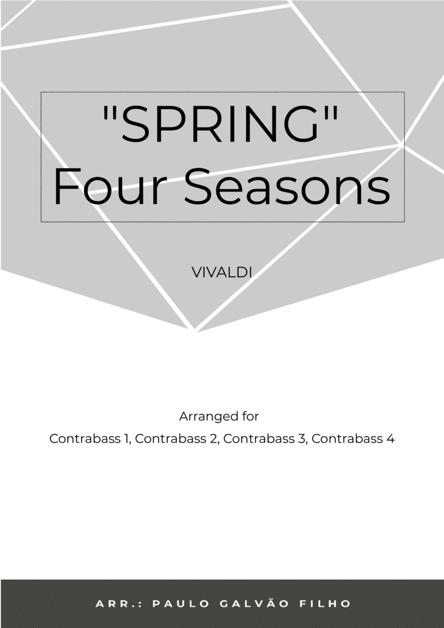 SPRING - FOUR SEASONS - CONTRABASS QUARTET (arr. Paulo Galvao Filho)