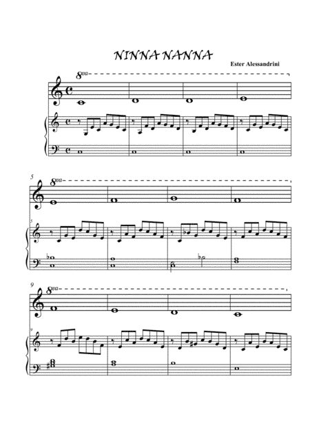 Ninna Nanna. Piano 3 hands (arr. Ester Alessandrini)
