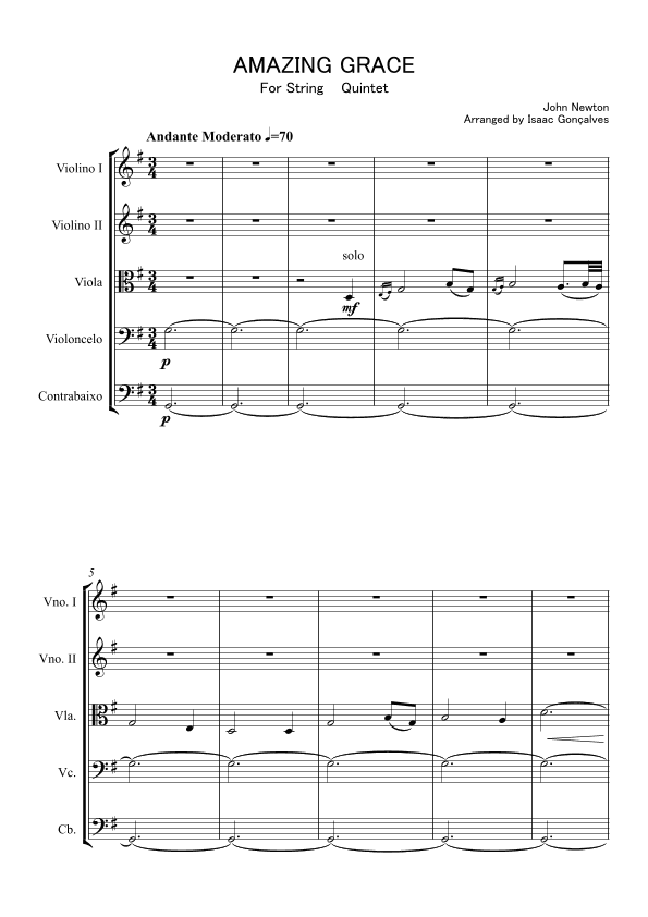 Amazing Grace (arr. Isaac Gonçalves)