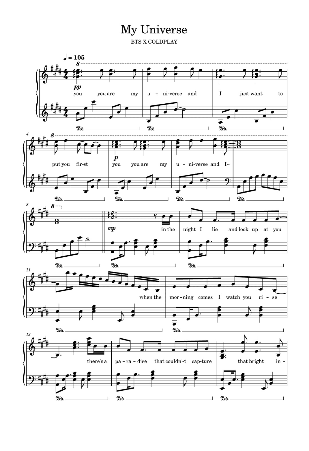 My Universe (arr. Unknown)