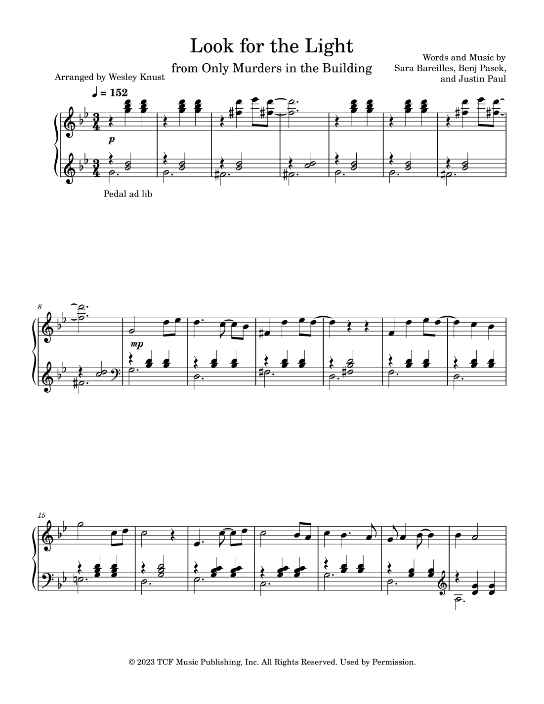 Look For The Light (arr. Wesley Knust)