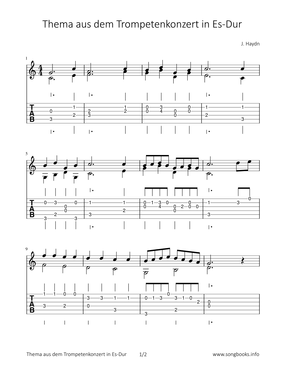 Thema aus dem Trompetenkonzert in Es-Dur (arr. Bettina Schipp)