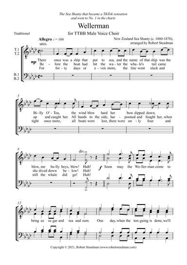Wellerman (TTBB Male Voice Choir) (arr. Robert Steadman)