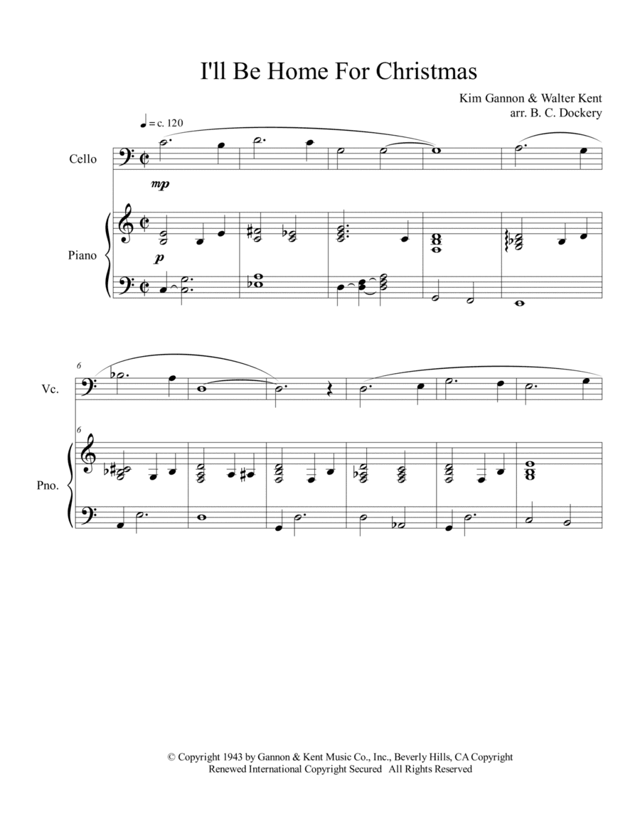 I'll Be Home For Christmas (arr. B. C. Dockery)