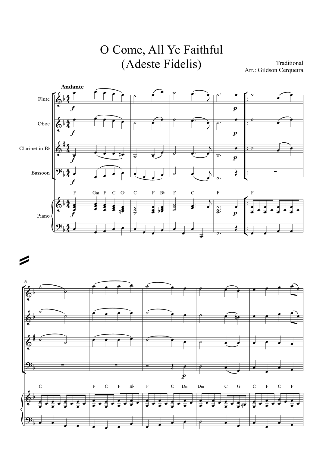 O Come, All Ye Faithful (arr. Gildson Cerqueira)