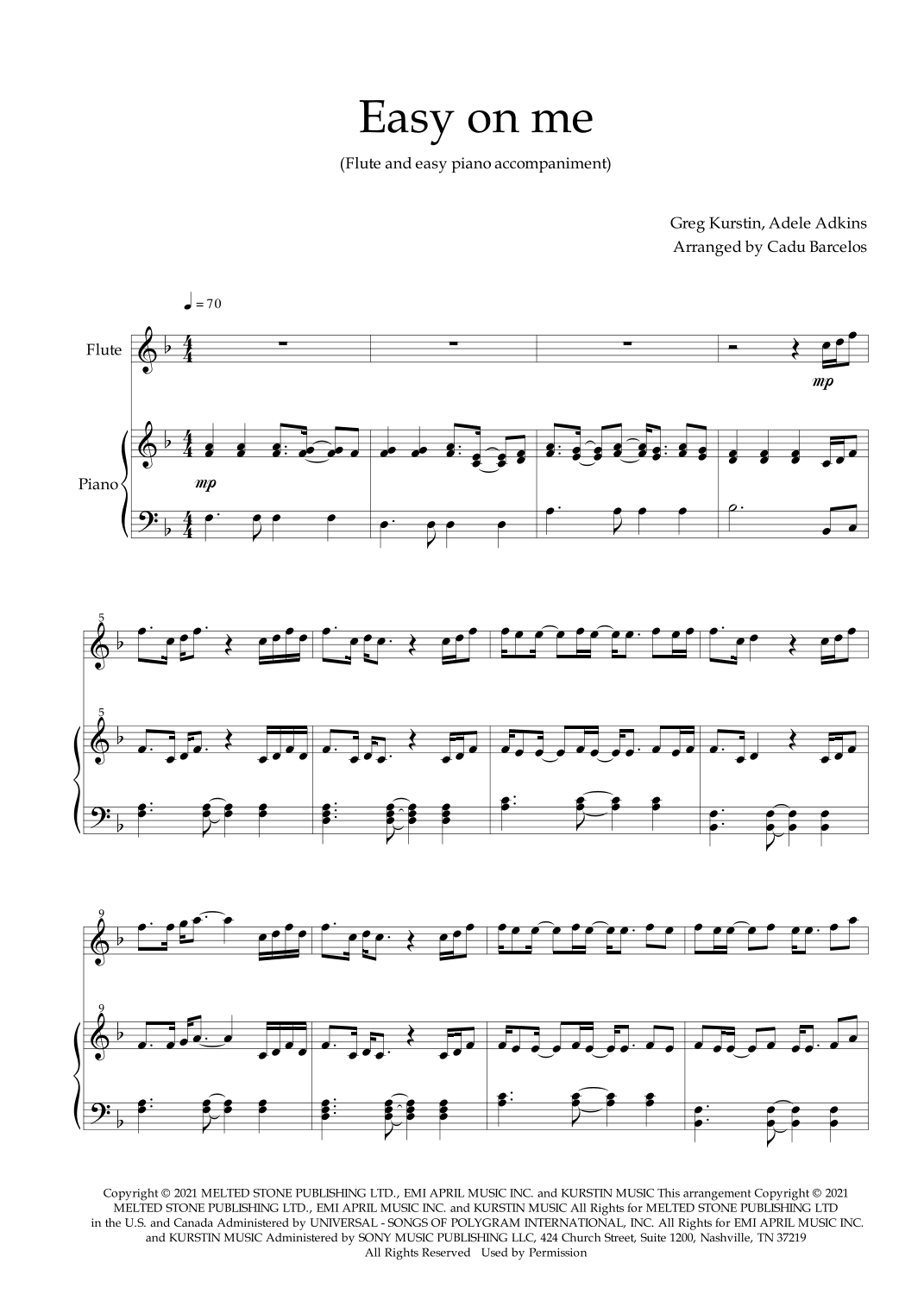 Easy On Me (arr. Cadu Barcelos)