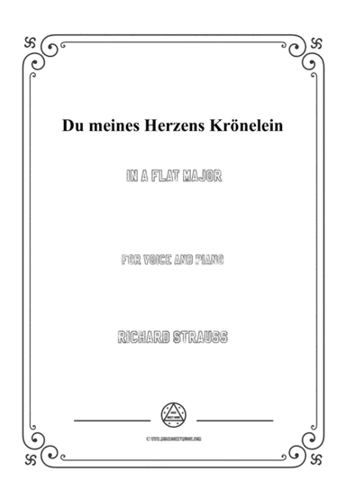 Richard Strauss-Du meines Herzens Krönelein in A flat Major,for Voice and Piano (arr. MSM)