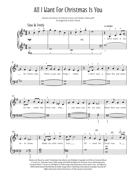 All I Want For Christmas Is You (arr. Kristen Allred)