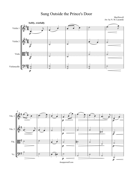 Sung Outside the Prince's Door (arr. Nick Lacanski)