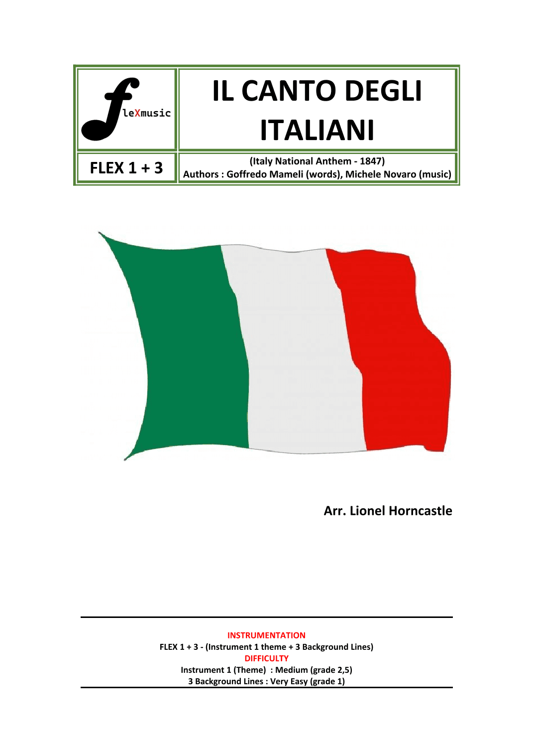 Italian National Anthem (Il canto degli Italiani) (arr. Lionel Horncastle)