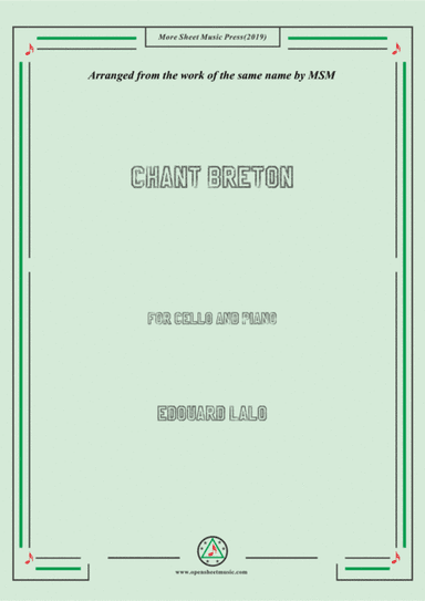 Lalo-Chant breton, for Cello and Piano (arr. MSM)