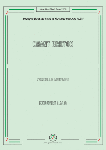 Lalo-Chant breton, for Cello and Piano (arr. MSM)