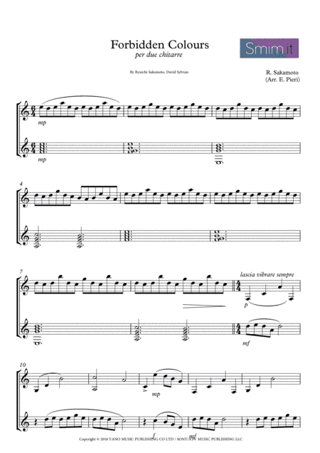 Forbidden Colours (arr. Edoardo Pieri)