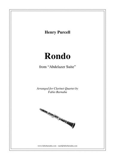 Rondo from Purcell's "Abdelazer Suite" - for Clarinet Quartet or Clarinet Choir (arr. Fabio Barnaba)
