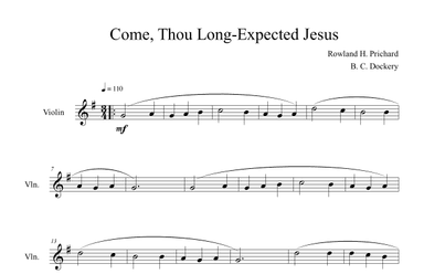 Come, Thou Long-Expected Jesus (Violin Solo) (arr. B. C. Dockery)