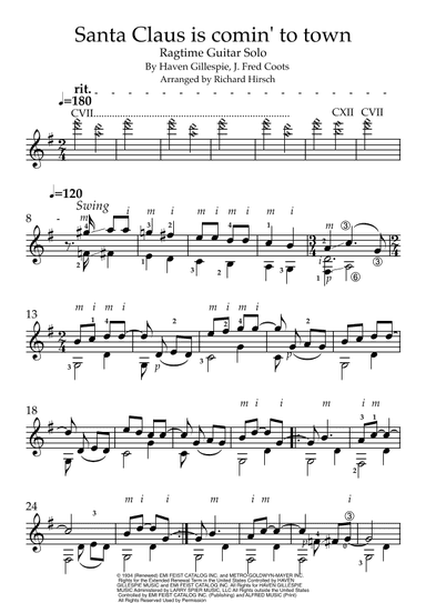 Santa Claus Is Comin' To Town (arr. Richard Hirsch)